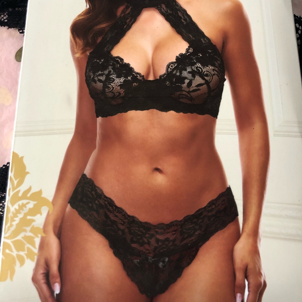Lace Haltee Bikini Lingerie Set